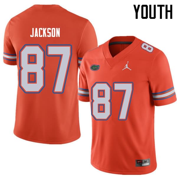 NCAA Florida Gators Kalif Jackson Youth #87 Jordan Brand Orange Stitched Authentic College Football Jersey LQA1464LG